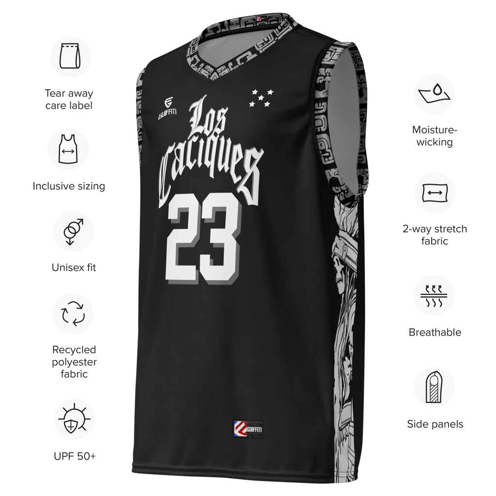 Jersey de Baloncesto Premium - GUIFFITI SPORT, LOS CACIQUES - Material Reciclado.